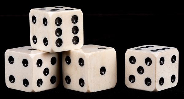 Two Pair of Matching Ivory Dice. 