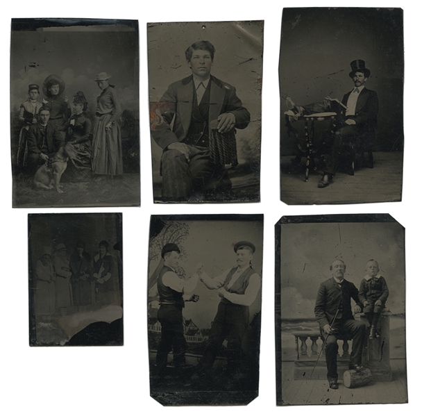 Nine Western Tintype Photographs. 