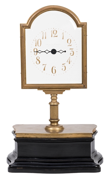 A Nineteenth Century Two-Handed Square Dial Mystery Clock.