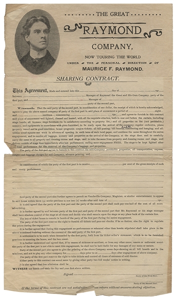 Group of The Great Raymond Co. Contracts and Property List.