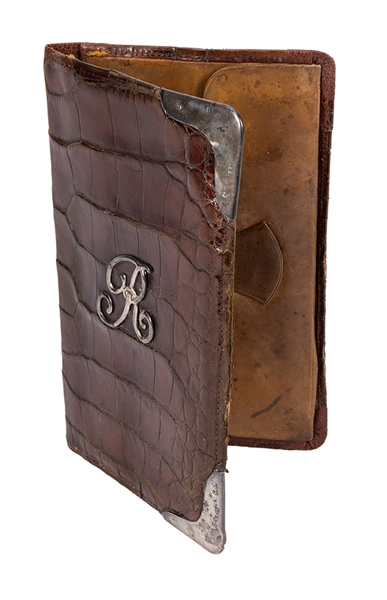 A Fine English Alligator and Sterling Silver Wallet Owned by The Great Raymond.