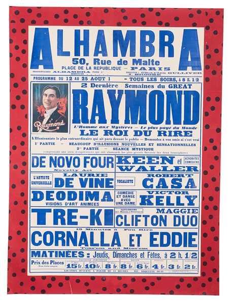 The Great Alhambra Theater Variety Poster.