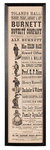 Burnett and His Novelty Company featuring Prof. E.F. Rice.