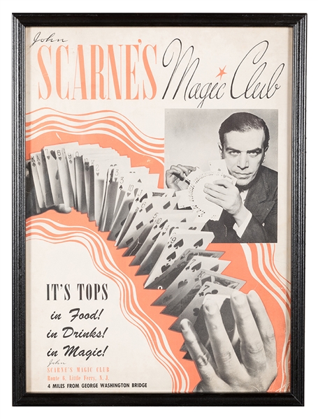 John Scarne Framed Magic Club/Gambling Demonstration Advertisements.