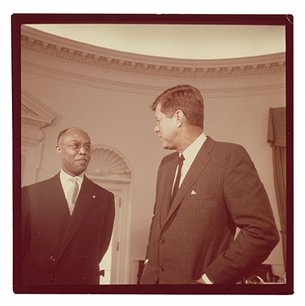 Original Photograph of John F. Kennedy with Louis Mars.