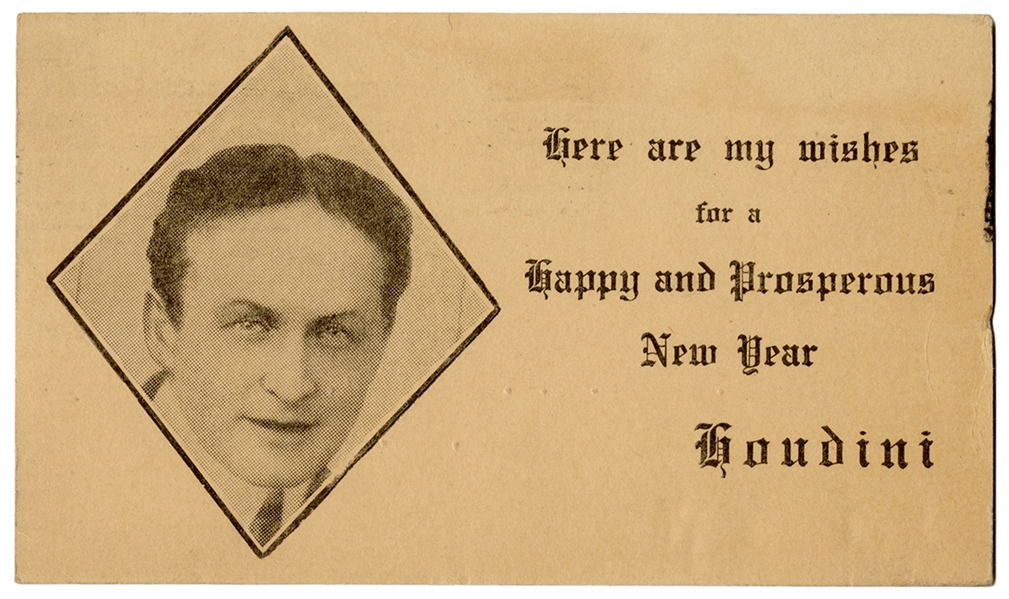 Houdini New Year Postcard.
