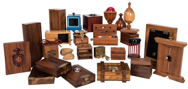 Collection of Wooden Close-Up Magic Props.