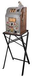 Jennings Butterfly 10 Cent Slot Machine with Stand.