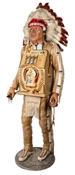 Mills 5 Cent Full Figure Indian Chief with War Eagle Slot Machine.