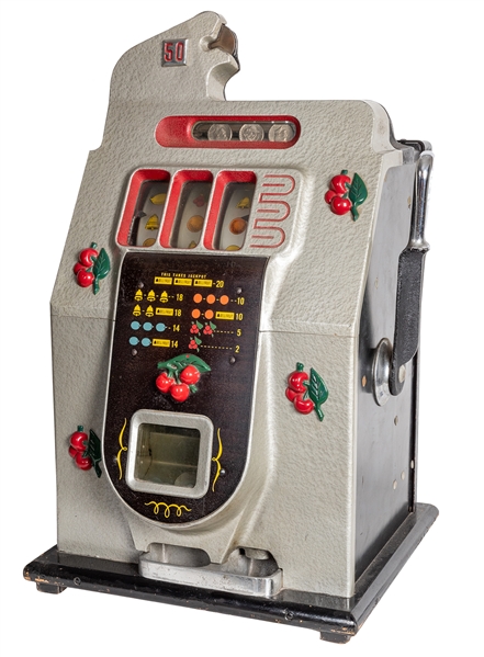 Mills 50 Cent Cherry Front Slot Machine.