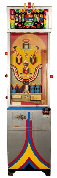 Zingo 5 Cent Vertical Cabinet Arcade Machine.