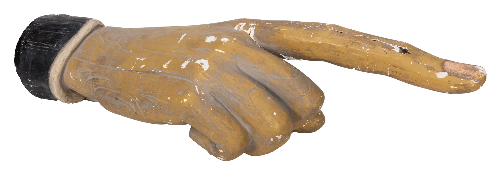 Large Papier-Mache Hand With Pointing Finger.