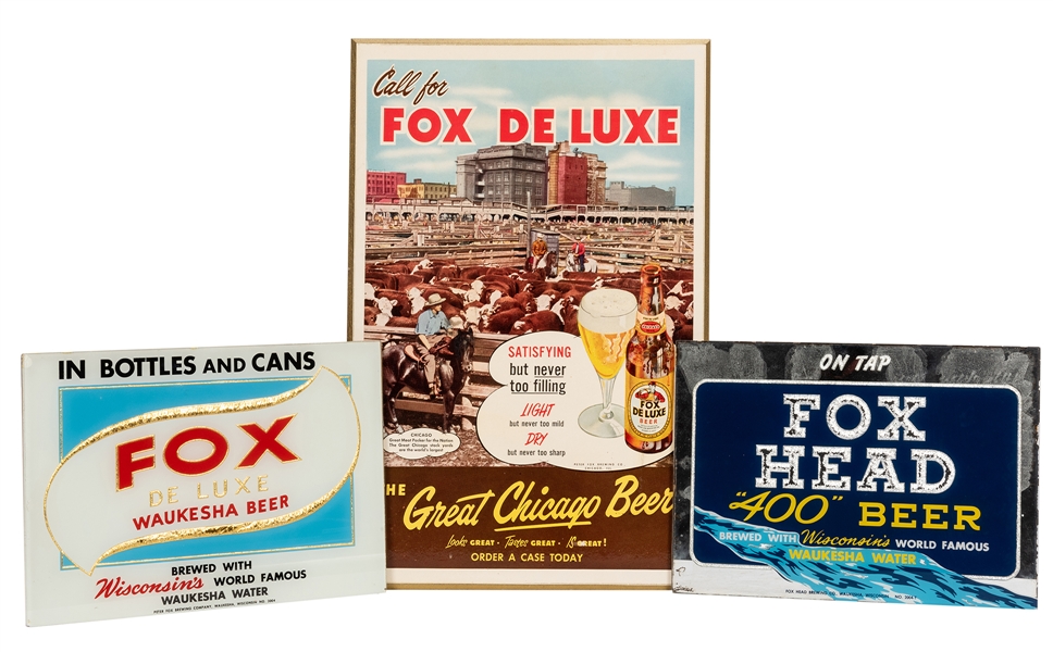 Fox Head and Fox De Luxe. Three Advertising Pieces.