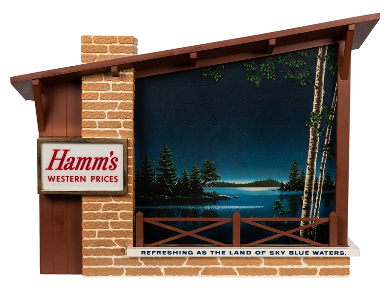 Hamm’s Starry Night Western Prices Lighted Motion Sign.