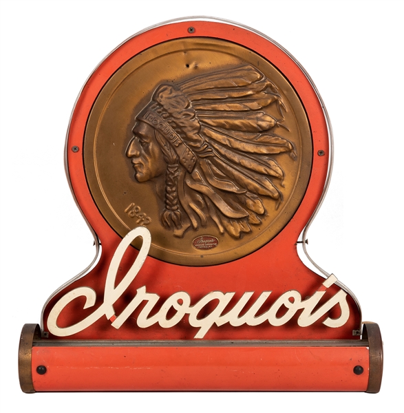 Iroquois Brewing Co. Electric Lighted Advertising Sign.