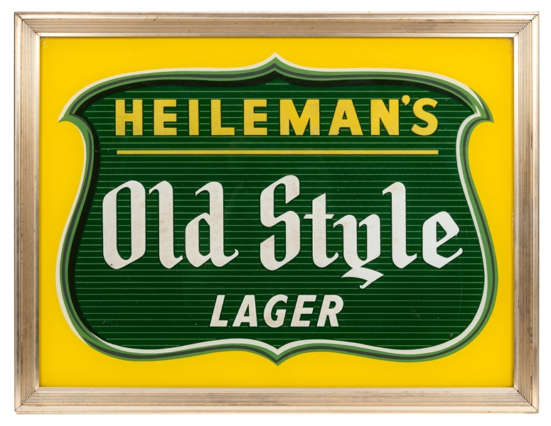 Old Style Lager Lighted Glass Sign.