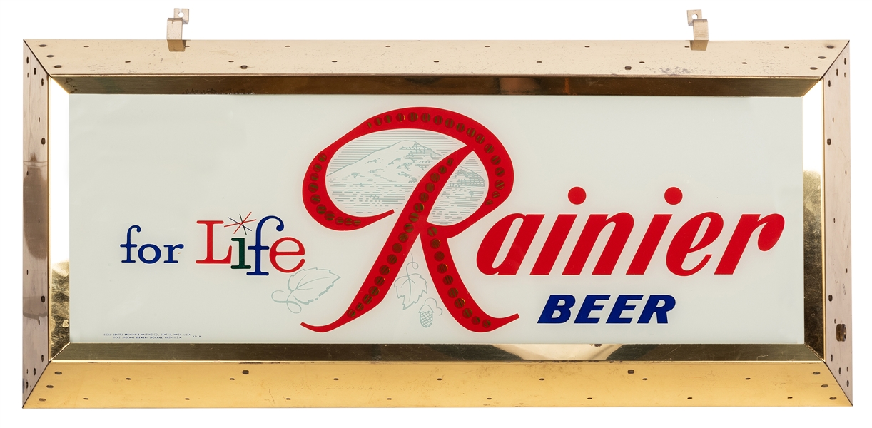 Rainier Beer Lighted Motion Advertising Sign.