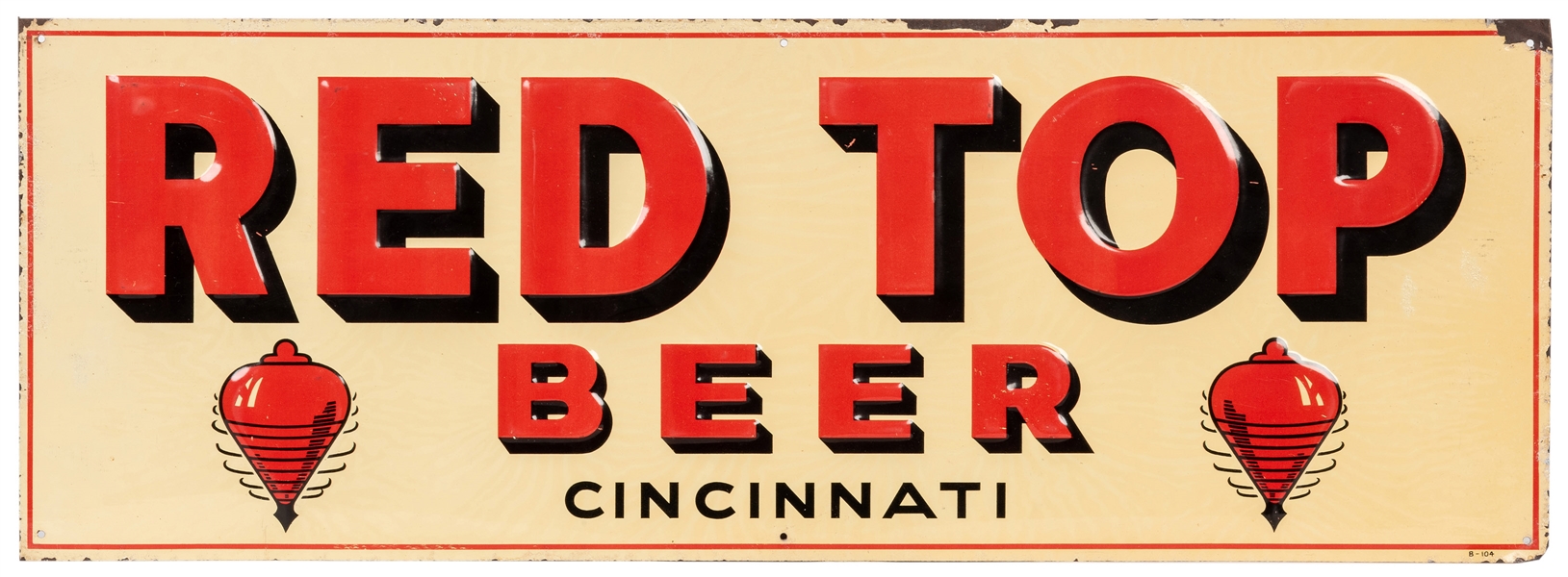 Red Top Beer Tin Sign.