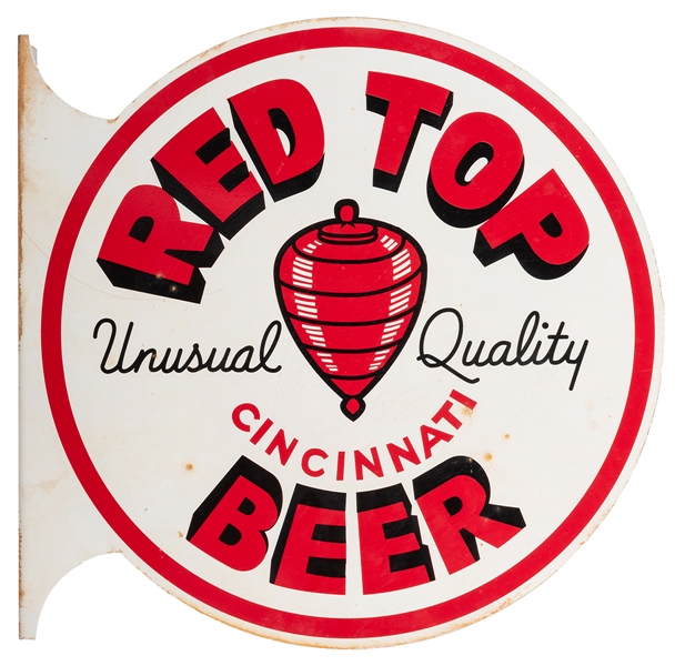 Red Top Beer Metal Flange Sign.