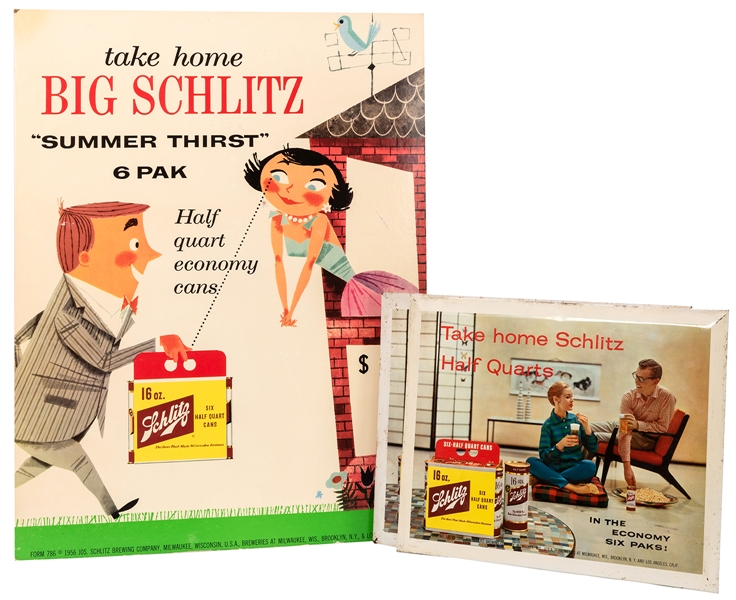Schlitz Half Quarts. Trio of Advertisements.