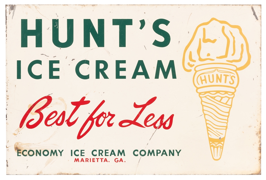 Hunt’s Ice Cream Double-Sided Flange Sign.