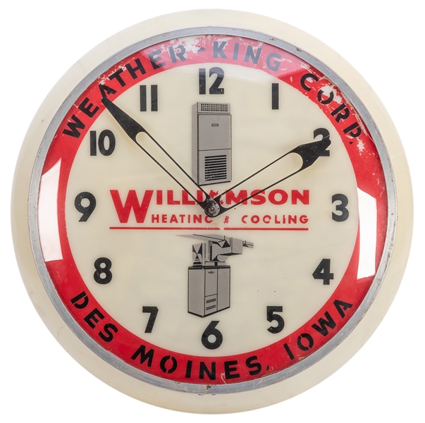 Williamson Heating and Cooling Advertising Clock.