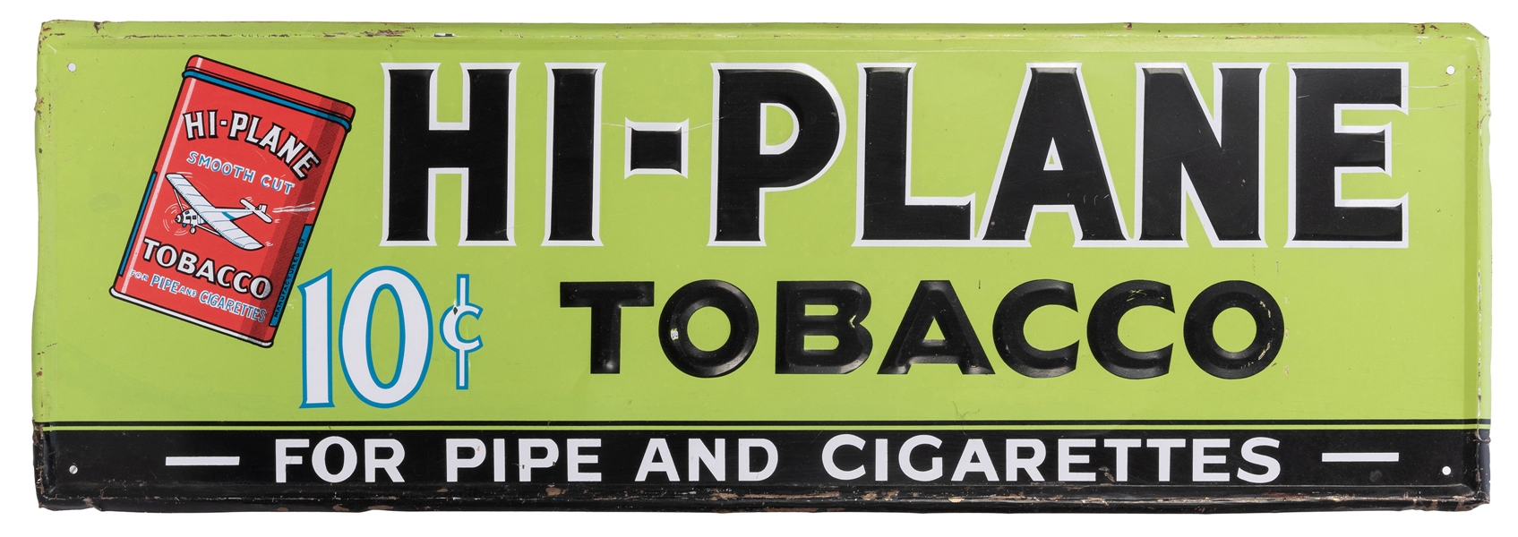 Hi-Plane Tobacco Embossed Tin Sign.