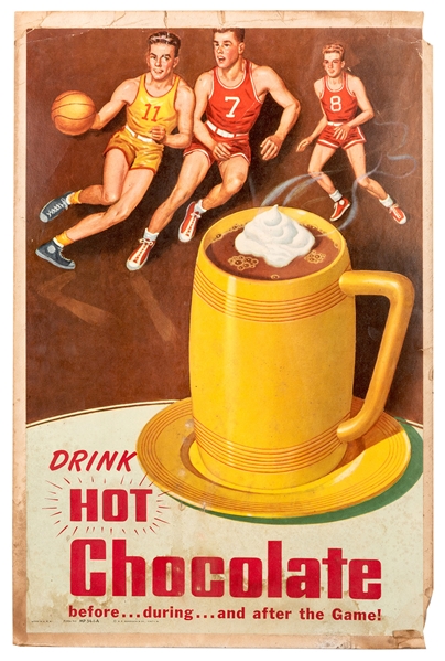 Drink Hot Chocolate Diner Sign Featuring Boys Basketball.