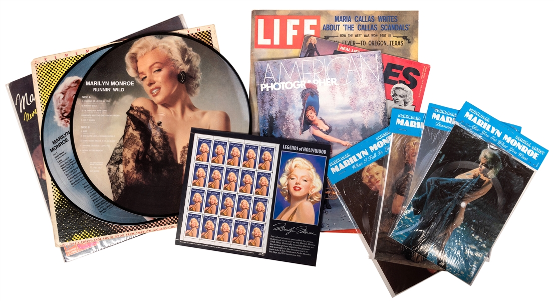 Group of Marilyn Monroe Pinup Magazines and Memorabilia.