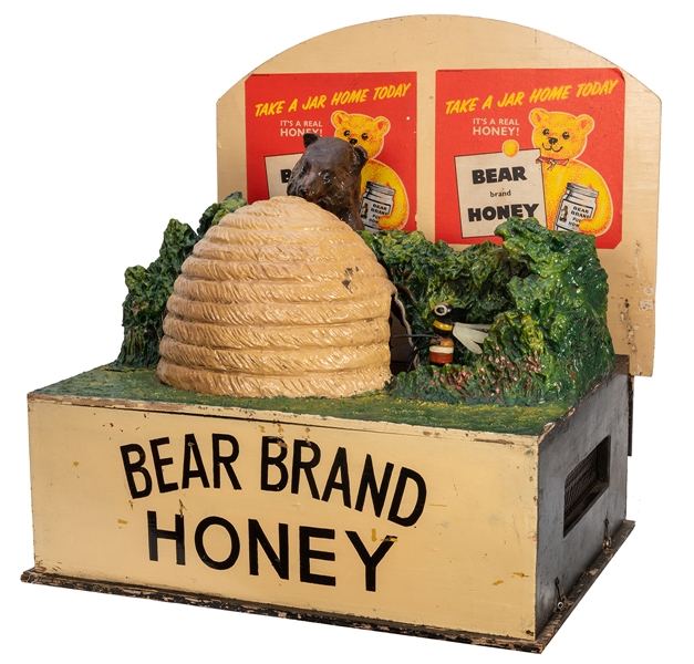Bear Brand Honey Mechanical Store Display with Marquee.