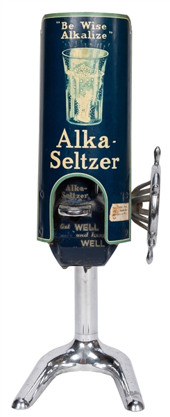 Alka Seltzer Drug Store Counter Top Dispenser. “Be Wise Alkalize.”