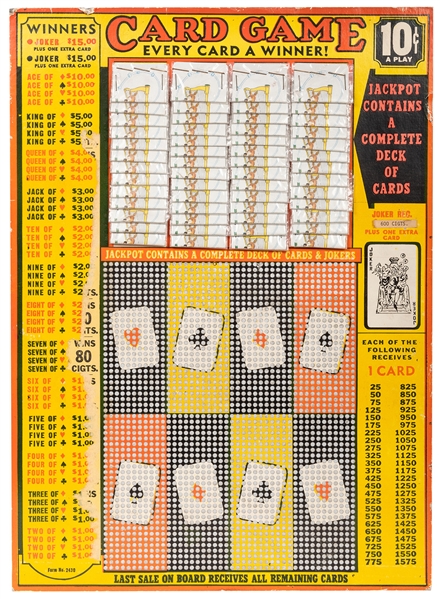 “Every Card A Winner” Punchboard.