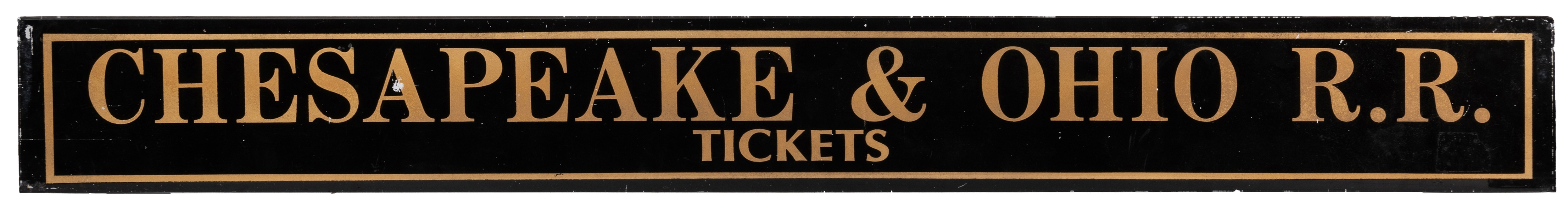 Two Railroad Reverse Glass Ticket Signs.