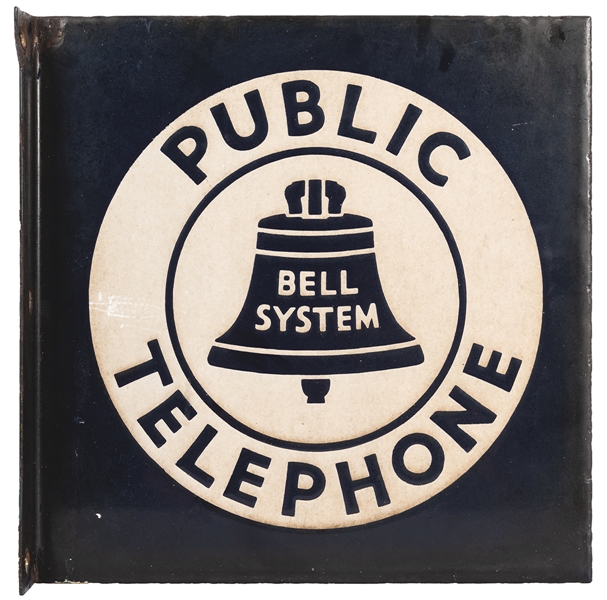 Bell System Public Telephone Flange Sign.