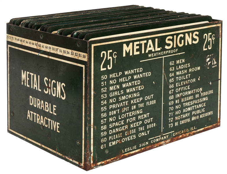 30 Metal Signs in Original Display Box.