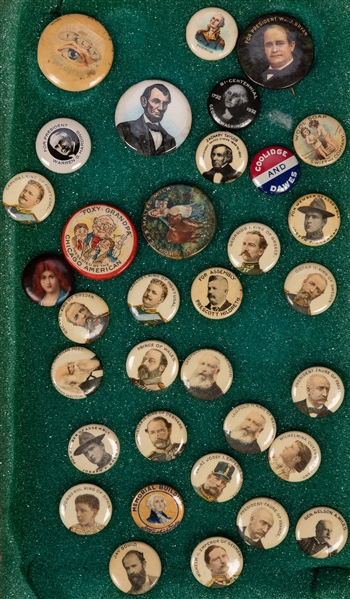 Over 30 Political and Advertising Pinbacks.