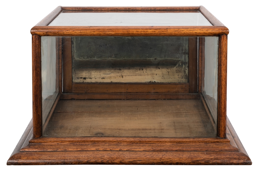 Oak and Glass Countertop Display Case.