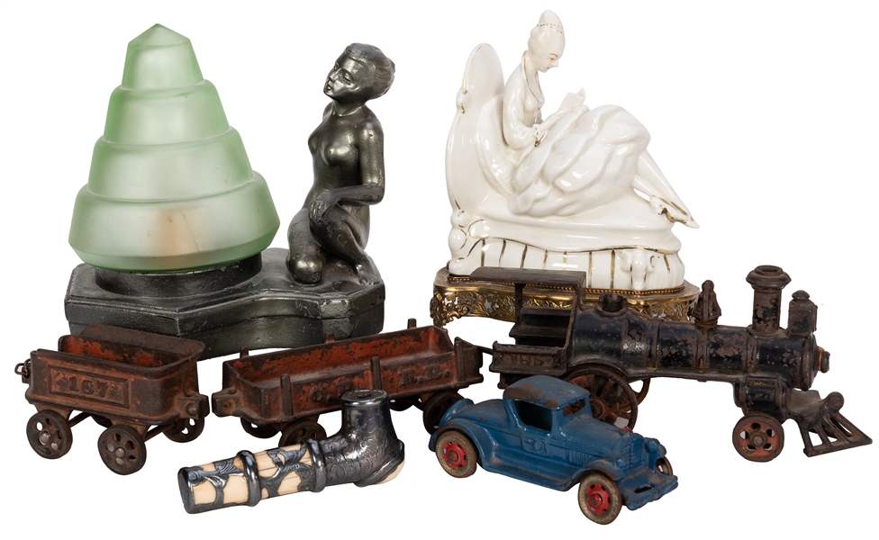Group of Miscellaneous Antique Decorative Items and Toys.
