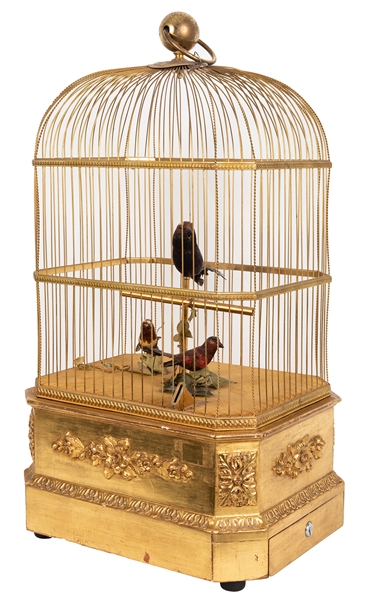 Coin-Operated Singing Birds in Cage Automaton.