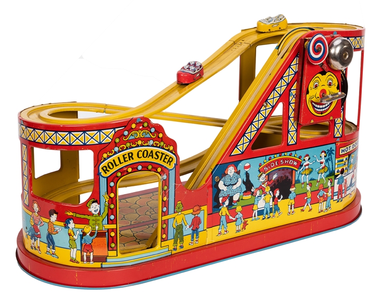 J. Chein Tin Litho Roller Coaster Carnival Toy.