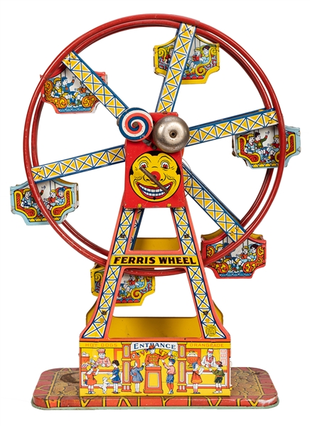 J. Chein Tin Litho Ferris Wheel Toy.
