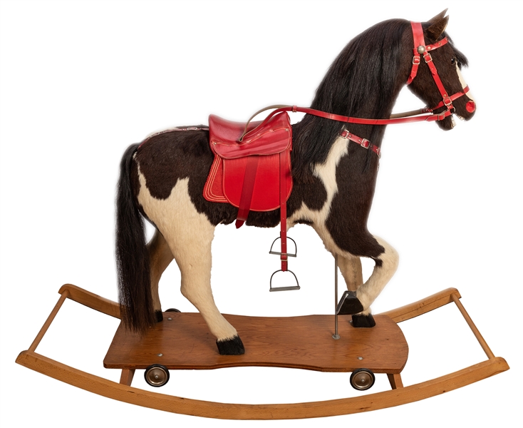 Antique Child’s Rocking Horse on Stand.