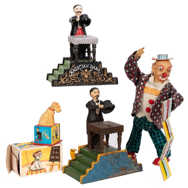 Group of Vintage Magic and Circus-Themed Toys.