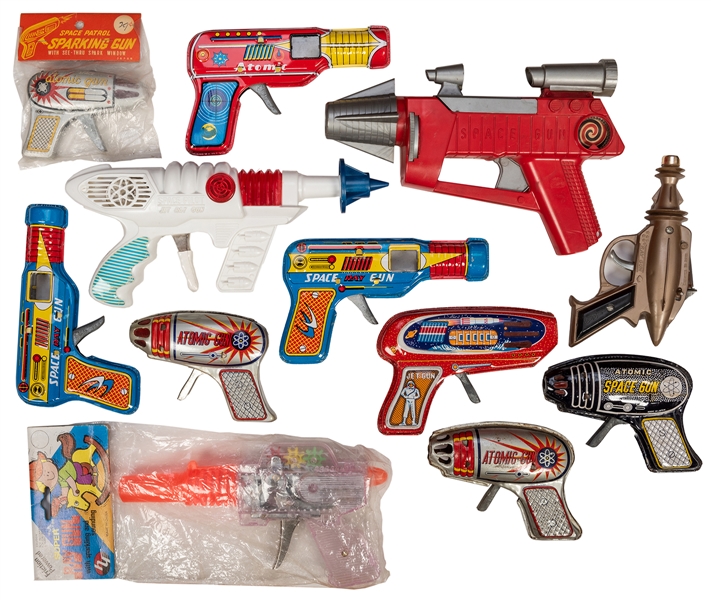 A Dozen Vintage Space Gun Toys.