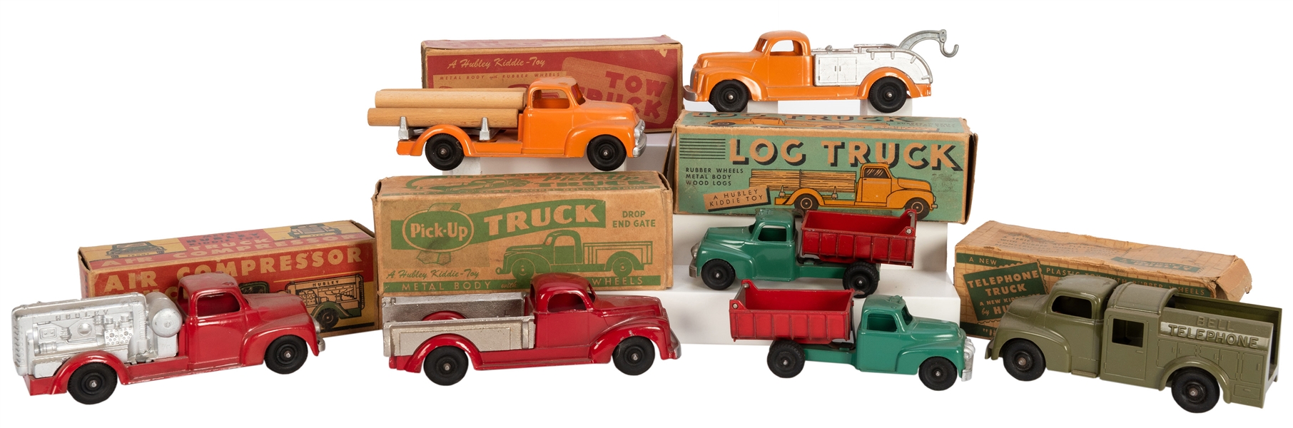 Lot of Hubley Kiddie Toy Trucks.