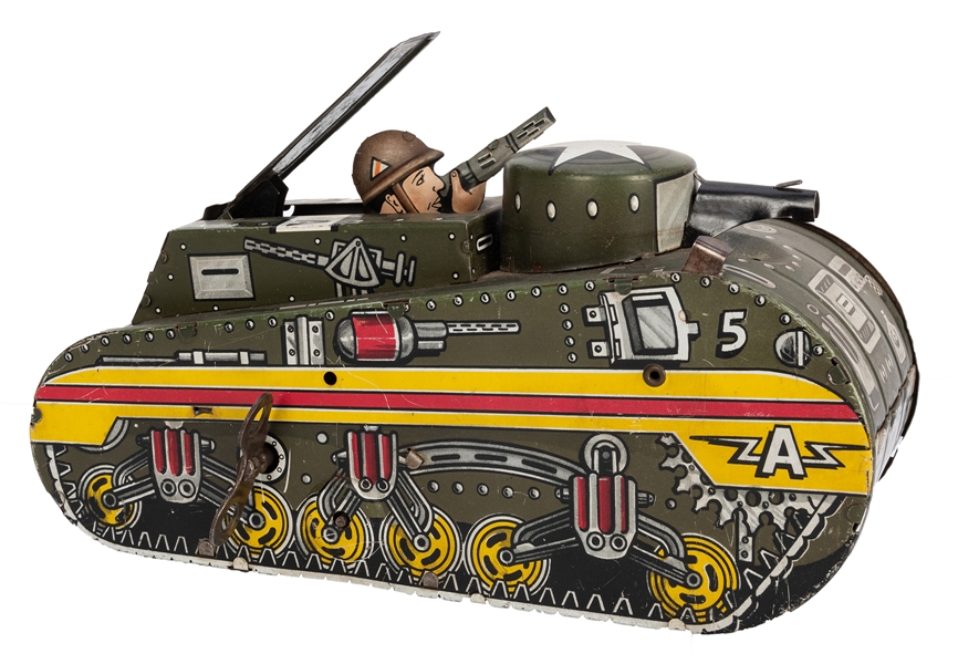 Marx Wind-Up Tank Tin Litho Toy.