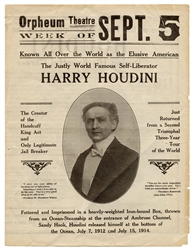 The Justly World Famous Self-Liberator Harry Houdini.