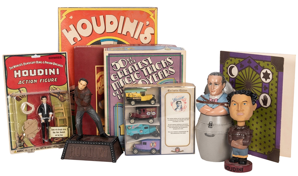 Collection of Houdini Toys, Games, and Memorabilia.