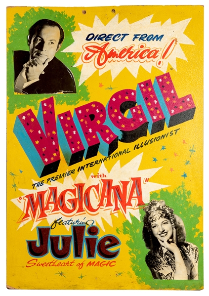 Virgil and Julie. Pair of Hand-Painted Lobby Boards.