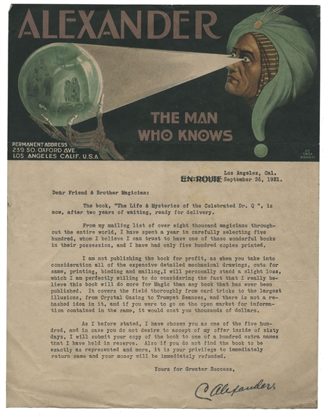 Prospectus Letter to Life & Mysteries of the Celebrated Dr. Q.